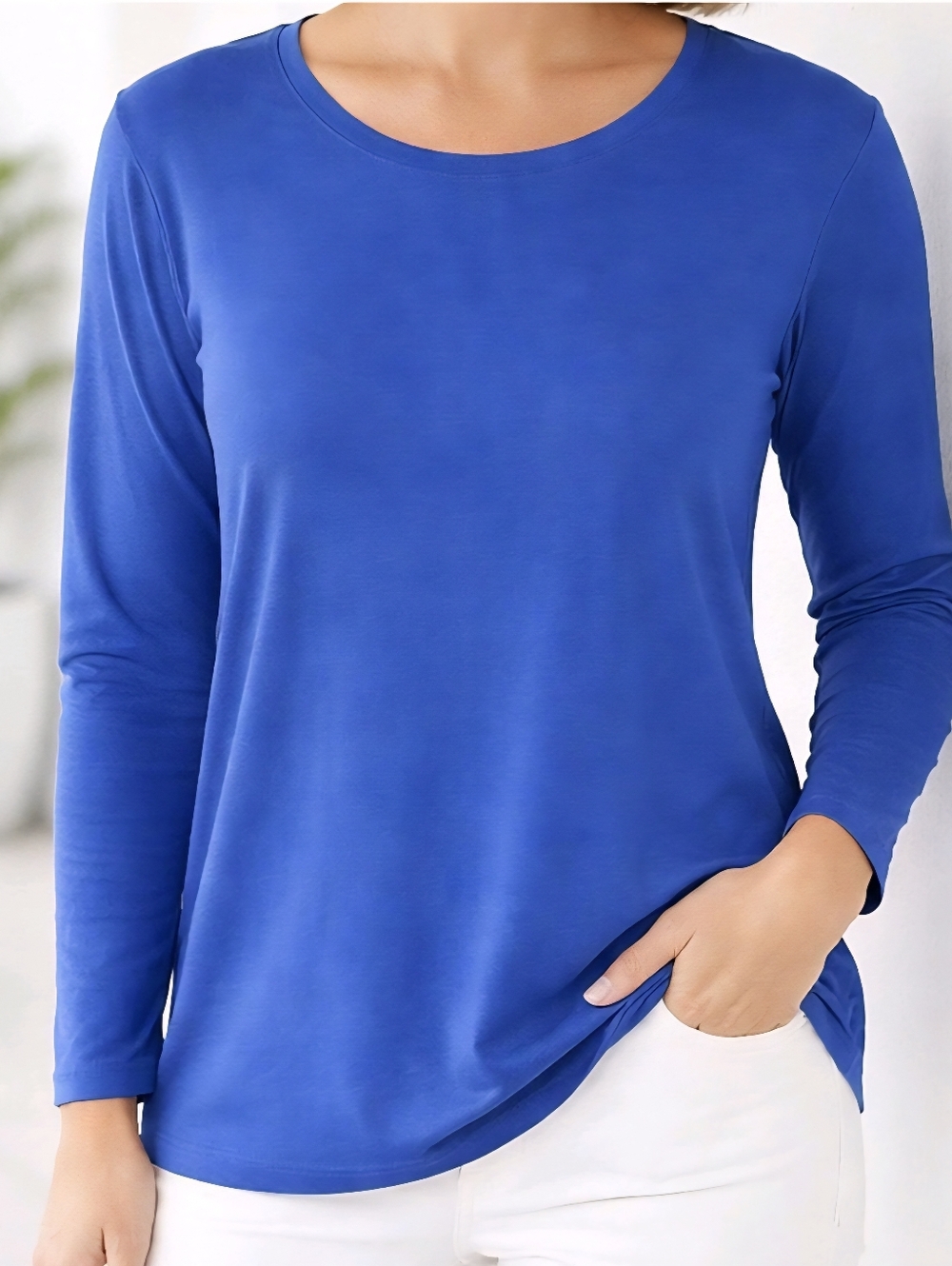 Talbots 100% Pima Cotton Periwinkls Blue Long Sleeve shirt Plus Size X 14W